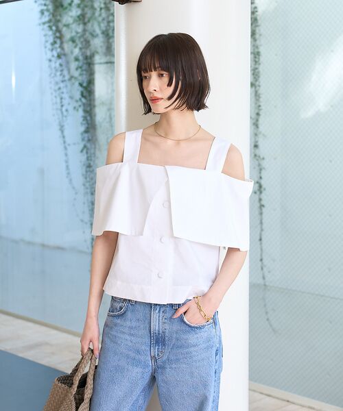 Rouge vif la cle / ルージュ・ヴィフ ラクレ シャツ・ブラウス | ケープオフショルブラウス | 詳細4