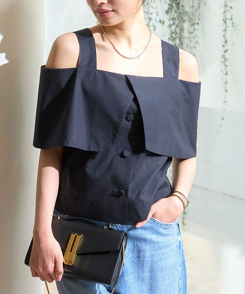 Rouge vif la cle/ルージュ・ヴィフ ラクレ ケープオフショルブラウス ブラック F Rouge vif la cle/ルージュ・ヴィフ ラクレ ケープオフショルブラウス ブラック F