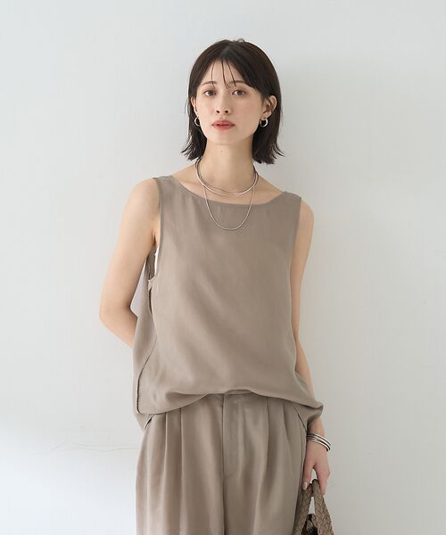 Rouge vif la cle / ルージュ・ヴィフ ラクレ キャミソール・チューブトップ | 【セットアップ対応】２WAYキュプラフィブリルノースリブラウス | 詳細1