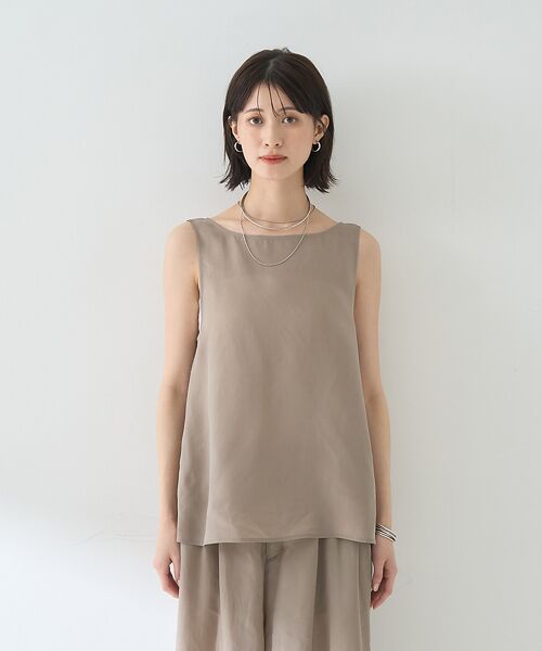 Rouge vif la cle / ルージュ・ヴィフ ラクレ キャミソール・チューブトップ | 【セットアップ対応】２WAYキュプラフィブリルノースリブラウス | 詳細12