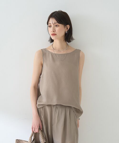 Rouge vif la cle / ルージュ・ヴィフ ラクレ キャミソール・チューブトップ | 【セットアップ対応】２WAYキュプラフィブリルノースリブラウス | 詳細2