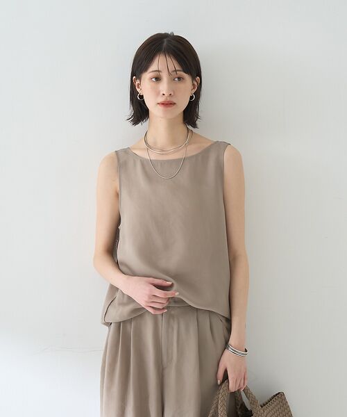 Rouge vif la cle / ルージュ・ヴィフ ラクレ キャミソール・チューブトップ | 【セットアップ対応】２WAYキュプラフィブリルノースリブラウス | 詳細3