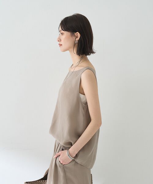 Rouge vif la cle / ルージュ・ヴィフ ラクレ キャミソール・チューブトップ | 【セットアップ対応】２WAYキュプラフィブリルノースリブラウス | 詳細4