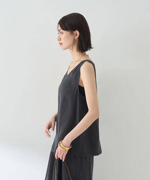 Rouge vif la cle / ルージュ・ヴィフ ラクレ キャミソール・チューブトップ | 【セットアップ対応】２WAYキュプラフィブリルノースリブラウス | 詳細18