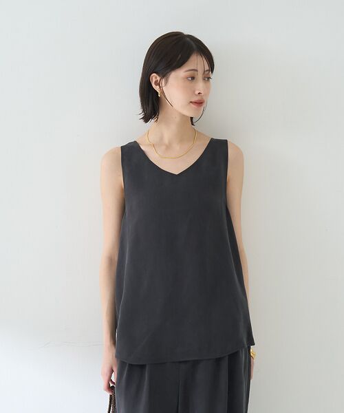 Rouge vif la cle / ルージュ・ヴィフ ラクレ キャミソール・チューブトップ | 【セットアップ対応】２WAYキュプラフィブリルノースリブラウス | 詳細20