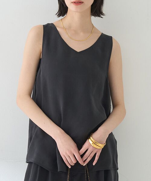 Rouge vif la cle/ルージュ・ヴィフ ラクレ 【セットアップ対応】2WAYキュプラフィブリルノースリブラウス【予約】 チャコールグレー F Rouge vif la cle/ルージュ・ヴィフ ラクレ 【セットアップ対応】2WAYキュプラフィブリルノースリブラウス【予約】 チャコールグレー F