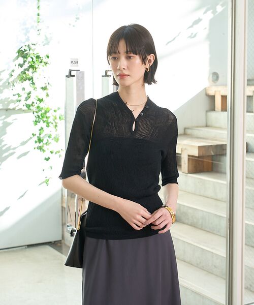 Rouge vif la cle / ルージュ・ヴィフ ラクレ ニット・セーター | 両畦スリットシアーニットプルオーバー | 詳細15