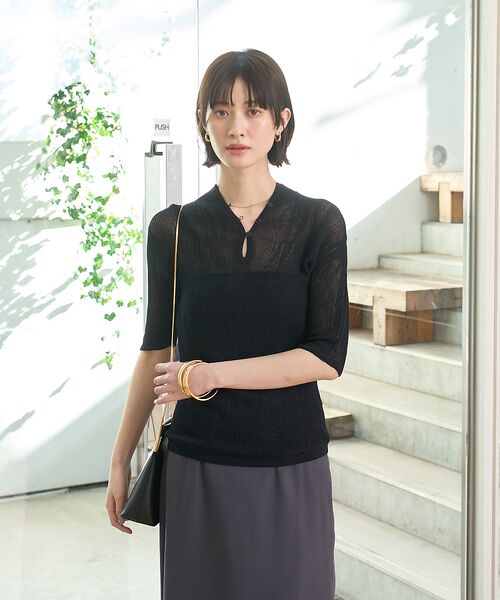 Rouge vif la cle / ルージュ・ヴィフ ラクレ ニット・セーター | 両畦スリットシアーニットプルオーバー | 詳細16