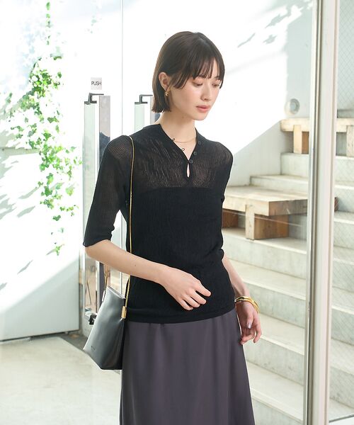 Rouge vif la cle / ルージュ・ヴィフ ラクレ ニット・セーター | 両畦スリットシアーニットプルオーバー | 詳細18