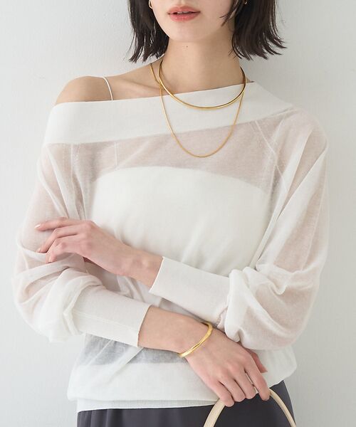 Rouge vif la cle/ルージュ・ヴィフ ラクレ オフショルシアーニットプルオーバー【予約】 オフホワイト F Rouge vif la cle/ルージュ・ヴィフ ラクレ オフショルシアーニットプルオーバー【予約】 オフホワイト F