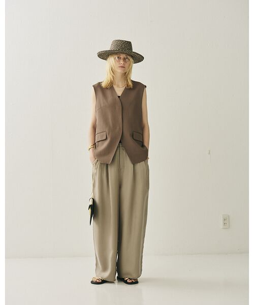 Rouge vif la cle / ルージュ・ヴィフ ラクレ パンツ | 【セットアップ対応】キュプラフィブリル ワイドパンツ | 詳細10