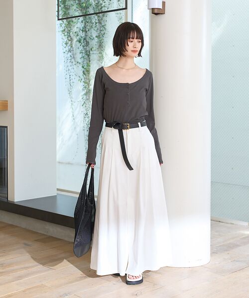 Rouge vif la cle / ルージュ・ヴィフ ラクレ ロング・マキシ丈スカート | タックフレアマキシスカート | 詳細11