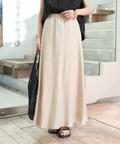 Eaphi エフィベージュ色ロングスカート THROW by SLY | 【THROW】MANNISH BELTED I LINE ロングスカート