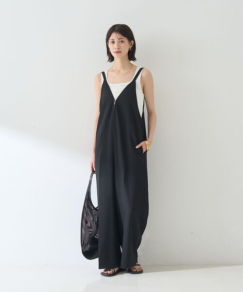 Rouge vif la cle / ルージュ・ヴィフ ラクレ サロペット・オールインワン | 【吸湿速乾】ドライタッチフロントジップサロペット | 詳細1