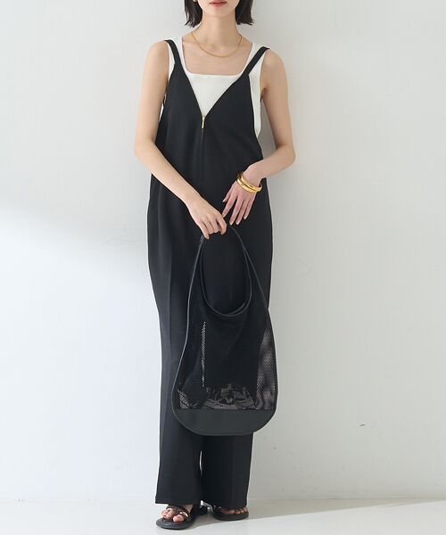 Rouge vif la cle/ルージュ・ヴィフ ラクレ ドライタッチフロントジップサロペット【予約】 ブラック F Rouge vif la cle/ルージュ・ヴィフ ラクレ ドライタッチフロントジップサロペット【予約】 ブラック F