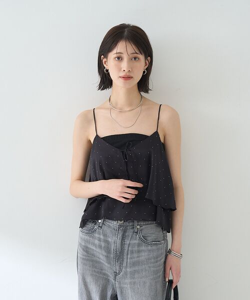r70 INC ダークティール Vネック ビスチェ シルク TICCA/ティッカ】シルク2wayビスチェ （キャミソール・チューブ