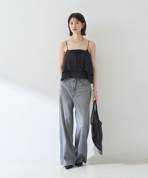 r70 INC ダークティール Vネック ビスチェ シルク TICCA/ティッカ】シルク2wayビスチェ （キャミソール・チューブ