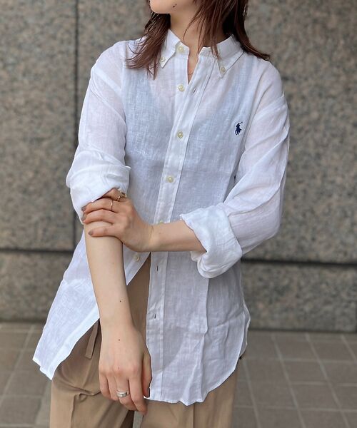 Rouge vif la cle/ルージュ・ヴィフ ラクレ 【POLO RALPH LAUREN/ポロラルフローレン】カスタムフィットリネン ホワイト F Rouge vif la cle/ルージュ・ヴィフ ラクレ 【POLO RALPH LAUREN/ポロラルフローレン】カスタムフィットリネン ホワイト F