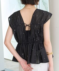 Rouge vif la cle / ルージュ・ヴィフ ラクレ シャツ・ブラウス | シルバードット刺繍ペプラムブラウス