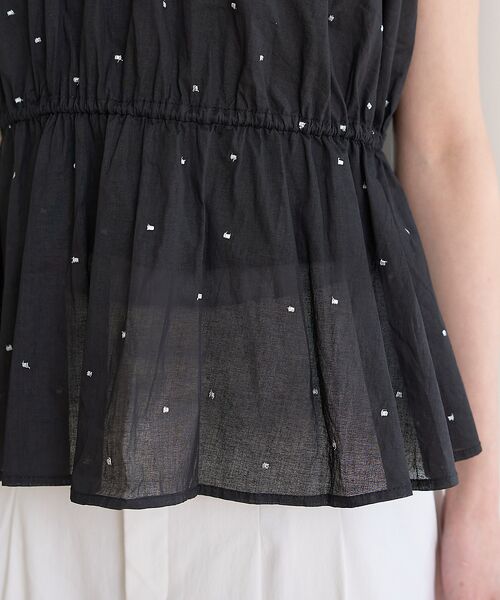 Rouge vif la cle / ルージュ・ヴィフ ラクレ シャツ・ブラウス | シルバードット刺繍ペプラムブラウス | 詳細15