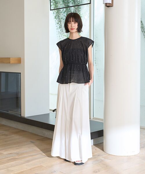 Rouge vif la cle / ルージュ・ヴィフ ラクレ シャツ・ブラウス | シルバードット刺繍ペプラムブラウス | 詳細5