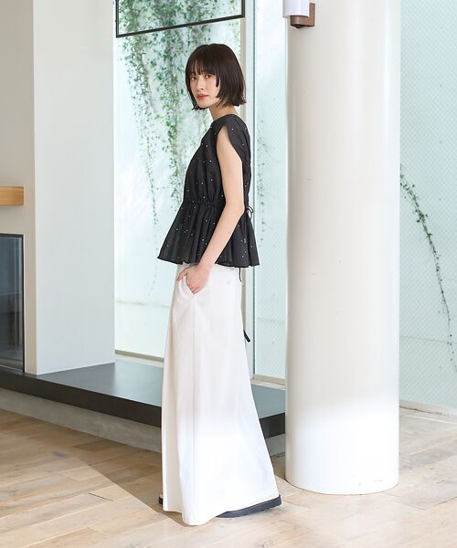 Rouge vif la cle / ルージュ・ヴィフ ラクレ シャツ・ブラウス | シルバードット刺繍ペプラムブラウス | 詳細7