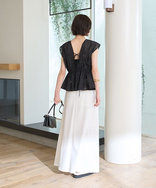 Rouge vif la cle / ルージュ・ヴィフ ラクレ シャツ・ブラウス | シルバードット刺繍ペプラムブラウス | 詳細8