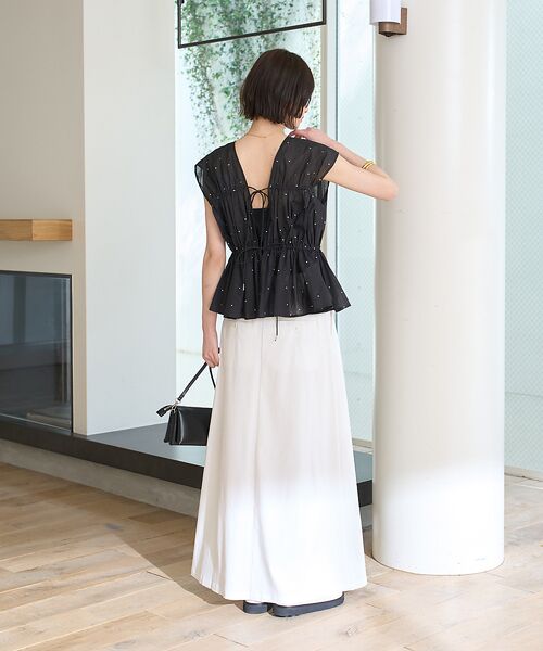 Rouge vif la cle / ルージュ・ヴィフ ラクレ シャツ・ブラウス | シルバードット刺繍ペプラムブラウス | 詳細9