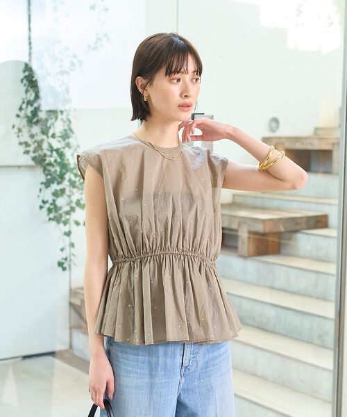 Rouge vif la cle / ルージュ・ヴィフ ラクレ シャツ・ブラウス | シルバードット刺繍ペプラムブラウス | 詳細17