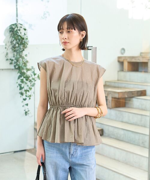 Rouge vif la cle / ルージュ・ヴィフ ラクレ シャツ・ブラウス | シルバードット刺繍ペプラムブラウス | 詳細18