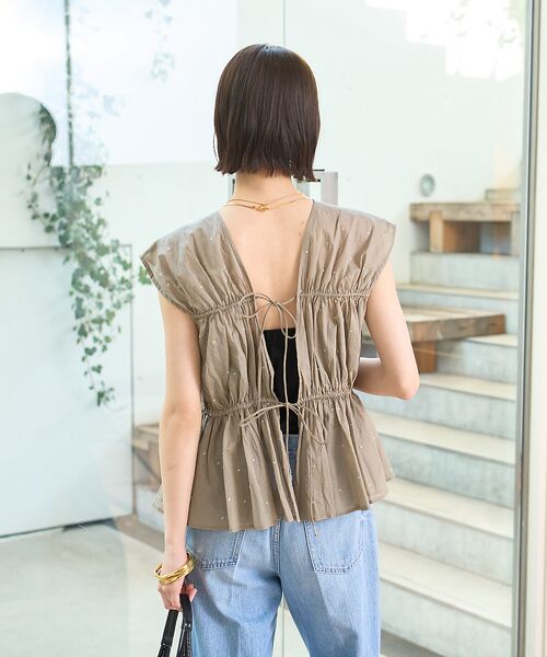 Rouge vif la cle / ルージュ・ヴィフ ラクレ シャツ・ブラウス | シルバードット刺繍ペプラムブラウス | 詳細19