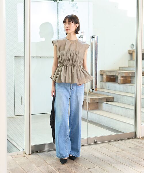 Rouge vif la cle / ルージュ・ヴィフ ラクレ シャツ・ブラウス | シルバードット刺繍ペプラムブラウス | 詳細20