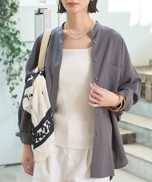 Rouge vif la cle/ルージュ・ヴィフ ラクレ NEWドルマンビッグシャツ【予約】 チャコールグレー F Rouge vif la cle/ルージュ・ヴィフ ラクレ NEWドルマンビッグシャツ【予約】 チャコールグレー F