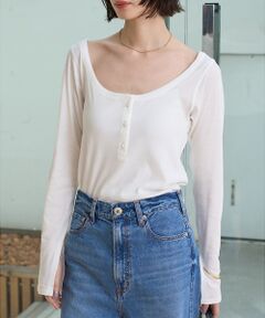 Rouge vif la cle / ルージュ・ヴィフ ラクレ Tシャツ | コットンヘンリーネックプルオーバー