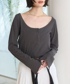 Rouge vif la cle / ルージュ・ヴィフ ラクレ Tシャツ | コットンヘンリーネックプルオーバー