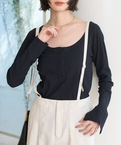 Rouge vif la cle / ルージュ・ヴィフ ラクレ Tシャツ | コットンヘンリーネックプルオーバー