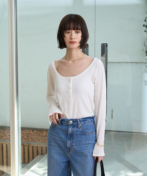 Rouge vif la cle / ルージュ・ヴィフ ラクレ Tシャツ | コットンヘンリーネックプルオーバー | 詳細1