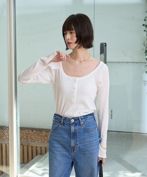 Rouge vif la cle / ルージュ・ヴィフ ラクレ Tシャツ | コットンヘンリーネックプルオーバー | 詳細2