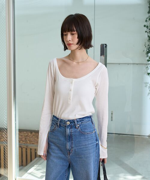 Rouge vif la cle / ルージュ・ヴィフ ラクレ Tシャツ | コットンヘンリーネックプルオーバー | 詳細3