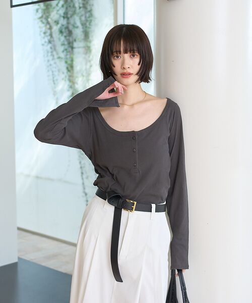 Rouge vif la cle / ルージュ・ヴィフ ラクレ Tシャツ | コットンヘンリーネックプルオーバー | 詳細10