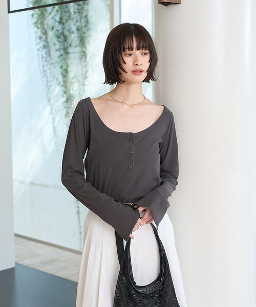 Rouge vif la cle / ルージュ・ヴィフ ラクレ Tシャツ | コットンヘンリーネックプルオーバー | 詳細11