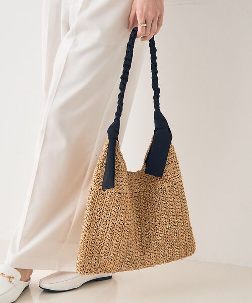 Rouge vif la cle/ルージュ・ヴィフ ラクレ 【一部店舗限定】ショルダーリボンペーパーかごバック ブラック F Rouge vif la cle/ルージュ・ヴィフ ラクレ 【一部店舗限定】ショルダーリボンペーパーかごバック ブラック F