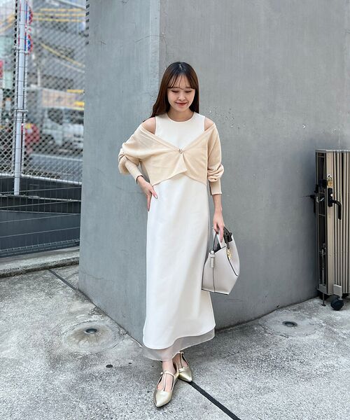 Rouge vif la cle / ルージュ・ヴィフ ラクレ ワンピース | 【一部店舗限定】【2点セット】シアーショートカーディガン×ノースリーブワンピセッ | 詳細2