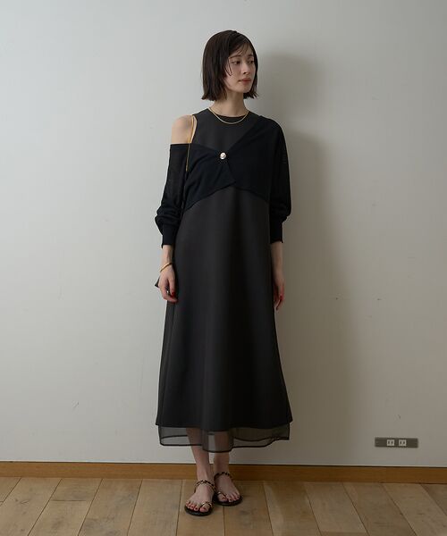 Rouge vif la cle / ルージュ・ヴィフ ラクレ ワンピース | 【一部店舗限定】【2点セット】シアーショートカーディガン×ノースリーブワンピセッ | 詳細22