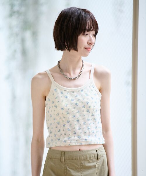 Rouge vif la cle / ルージュ・ヴィフ ラクレ キャミソール・チューブトップ | 【JEMORGAN / ジェーイーモーガン】カップ付きクロップドキャミソール/花 | 詳細3