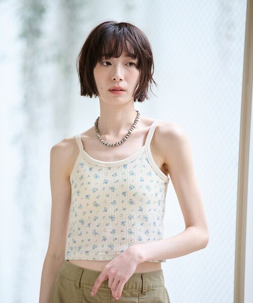 Rouge vif la cle / ルージュ・ヴィフ ラクレ キャミソール・チューブトップ | 【JEMORGAN / ジェーイーモーガン】カップ付きクロップドキャミソール/花 | 詳細6