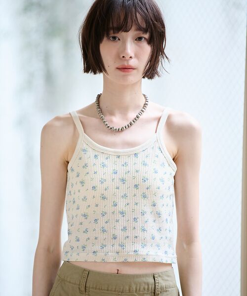 Rouge vif la cle / ルージュ・ヴィフ ラクレ キャミソール・チューブトップ | 【JEMORGAN / ジェーイーモーガン】カップ付きクロップドキャミソール/花 | 詳細7