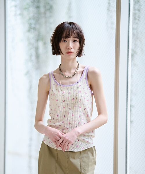 Rouge vif la cle / ルージュ・ヴィフ ラクレ キャミソール・チューブトップ | 【JEMORGAN / ジェーイーモーガン】クレリックタンクトップ/花柄/カップ | 詳細5