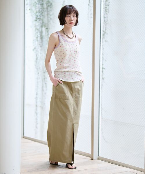 Rouge vif la cle / ルージュ・ヴィフ ラクレ キャミソール・チューブトップ | 【JEMORGAN / ジェーイーモーガン】クレリックタンクトップ/花柄/カップ | 詳細6