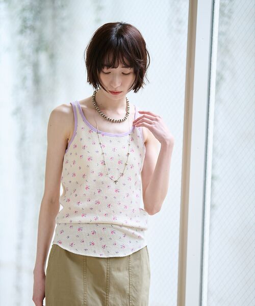 Rouge vif la cle / ルージュ・ヴィフ ラクレ キャミソール・チューブトップ | 【JEMORGAN / ジェーイーモーガン】クレリックタンクトップ/花柄/カップ | 詳細7